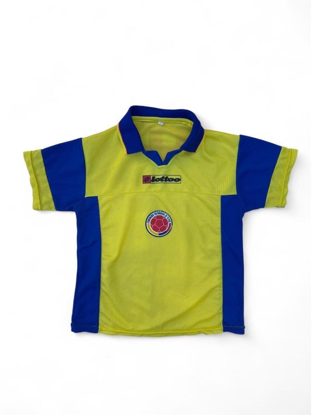 Y2K Lotto Colombia 2003 World Cup Home Kids Soccer Futbol Jersey Size 6